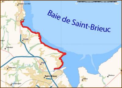 Itinéraire de Saint Brieuc (22) à Binic (22)