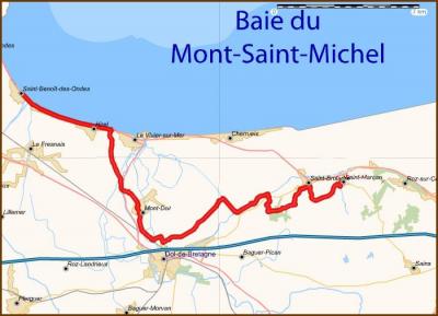 Itinéraire de Saint Marcan (35) à Saint Benoit des Ondes (35)