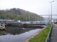 Le Port du Légué avec le viaduc autoroutier Saint Brieuc